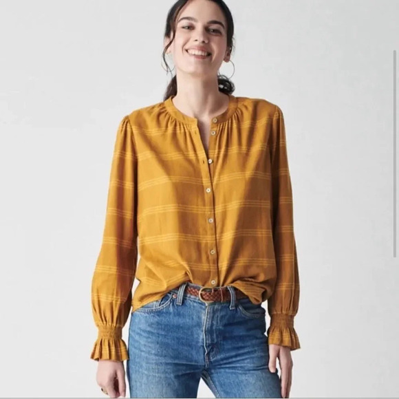 Faherty Tops - NEW Faherty HARPER TOP IN ASPEN GOLD PLAID